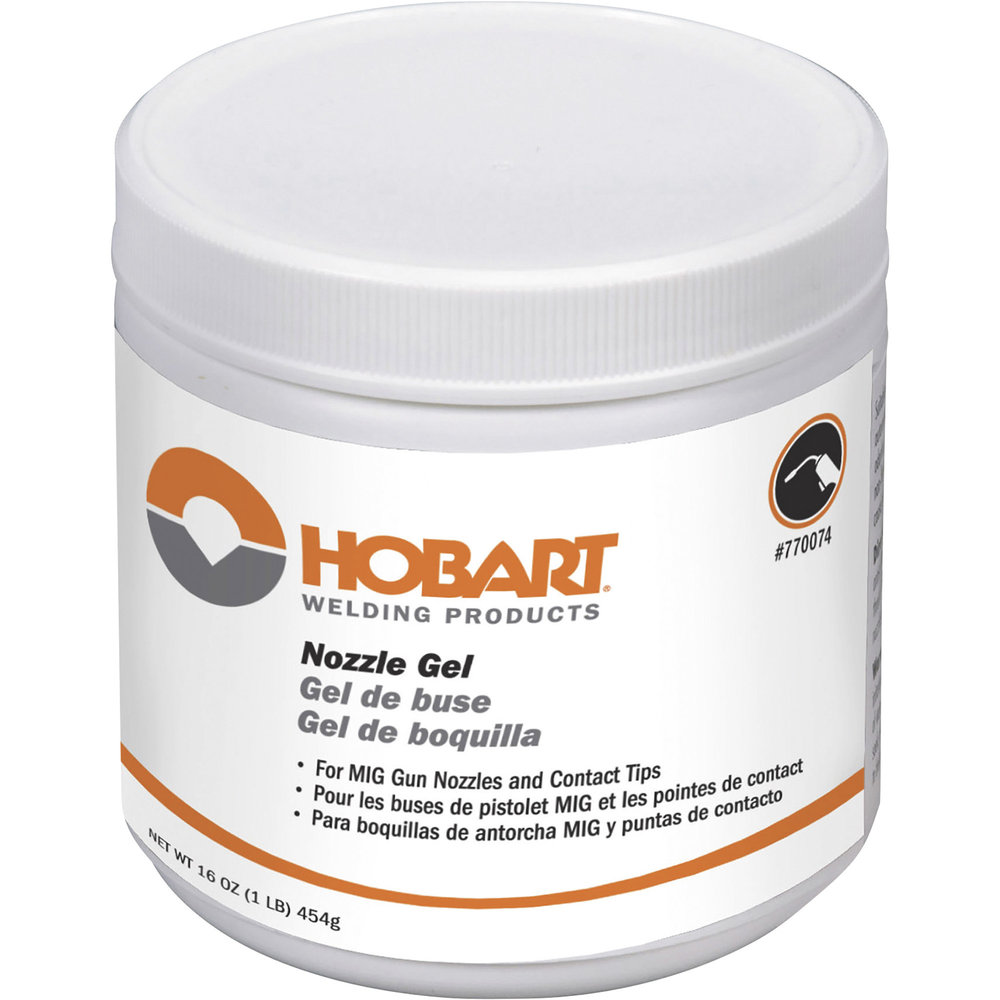 Hobart Nozzle Gel, For MIG Welding Gun Nozzles and Contact Tips, 16oz. Jar, Model# 770074